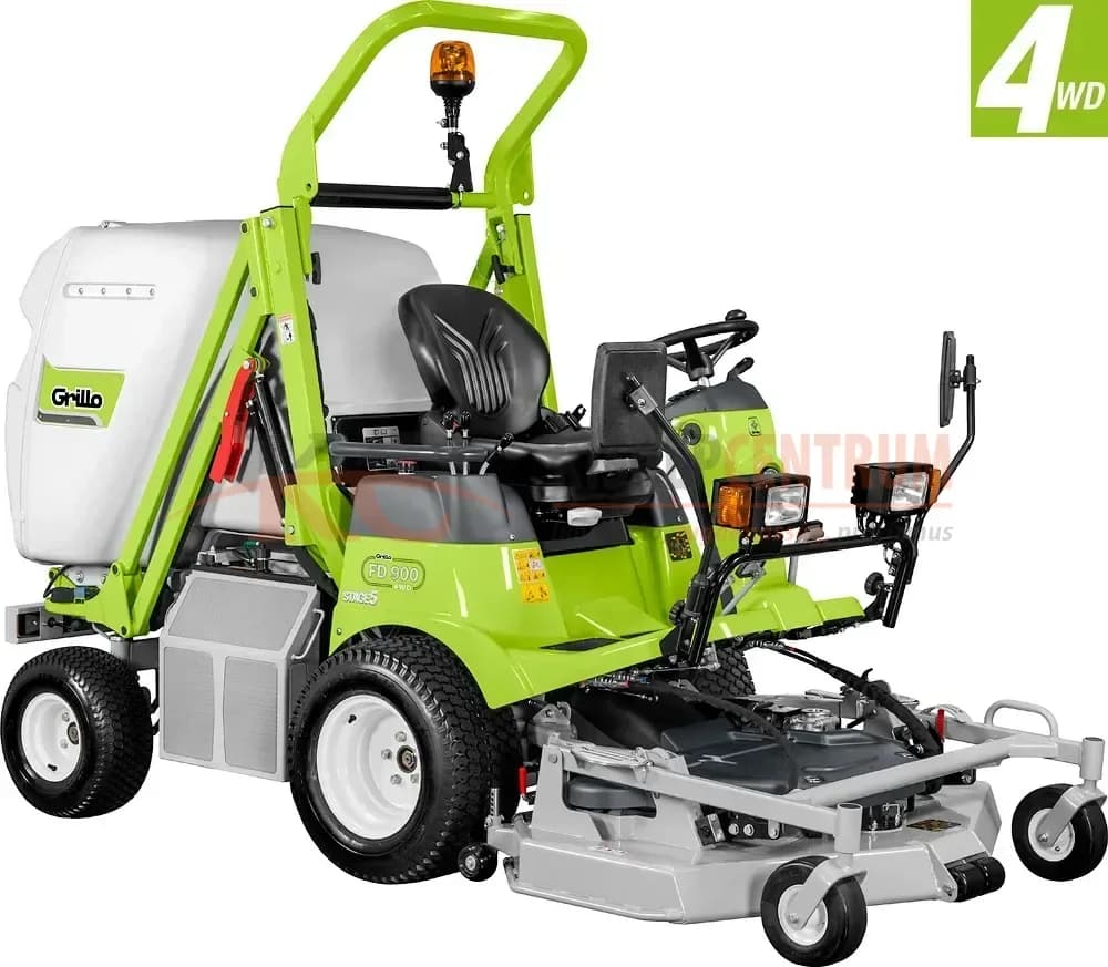 GRILLO magas ürítésű frontkaszás fűnyíró traktor FD 900 4WD ( Vágóasztallal )