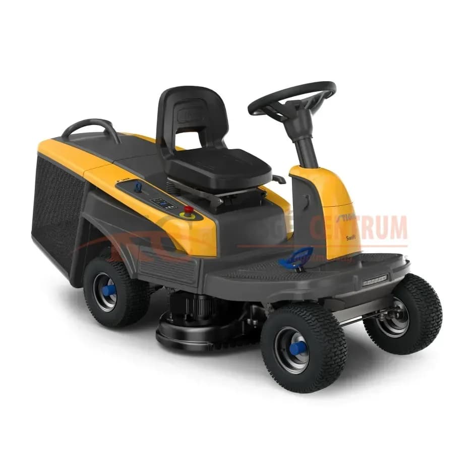 STIGA akkumulátoros fűgyűjtős fűnyíró traktor SWIFT 372e (akkumulátorokkal és töltővel)