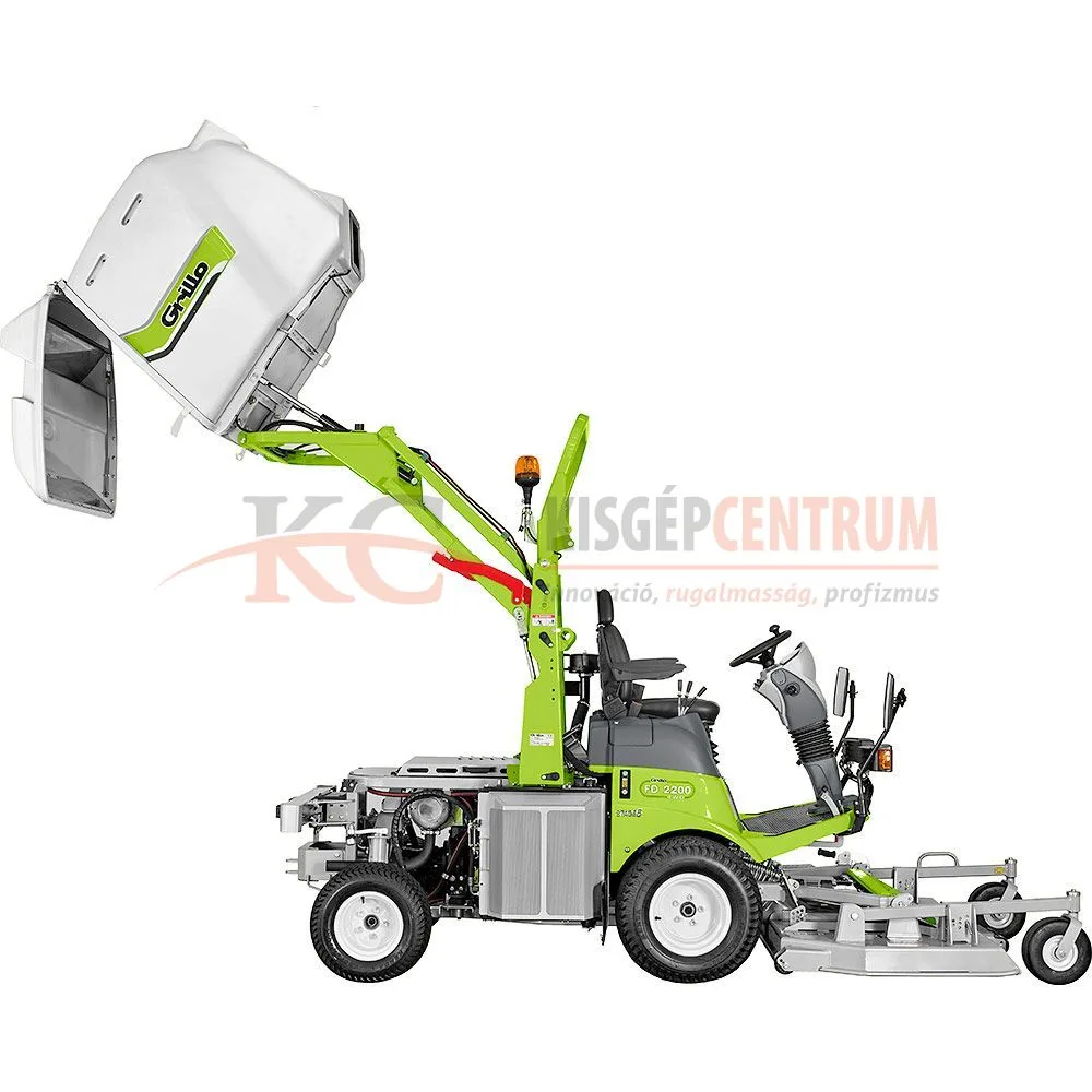 GRILLO magas ürítésű frontkaszás fűnyíró traktor FD 2200 4WD ( Vágóasztallal ) — 6. fotó