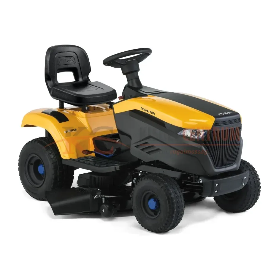 STIGA akkumulátoros oldalkidobós fűnyíró traktor TORNADO 598e